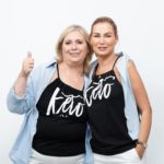 women wearing a black spaghetti strap keto shirts