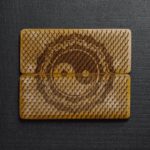 nails on wooden board with the ying yang symbol